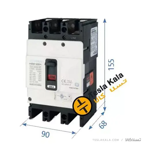 Automatic switch, compact 100 amps, adjustable thermal-fixed magnetic HYUNDAI model HGM